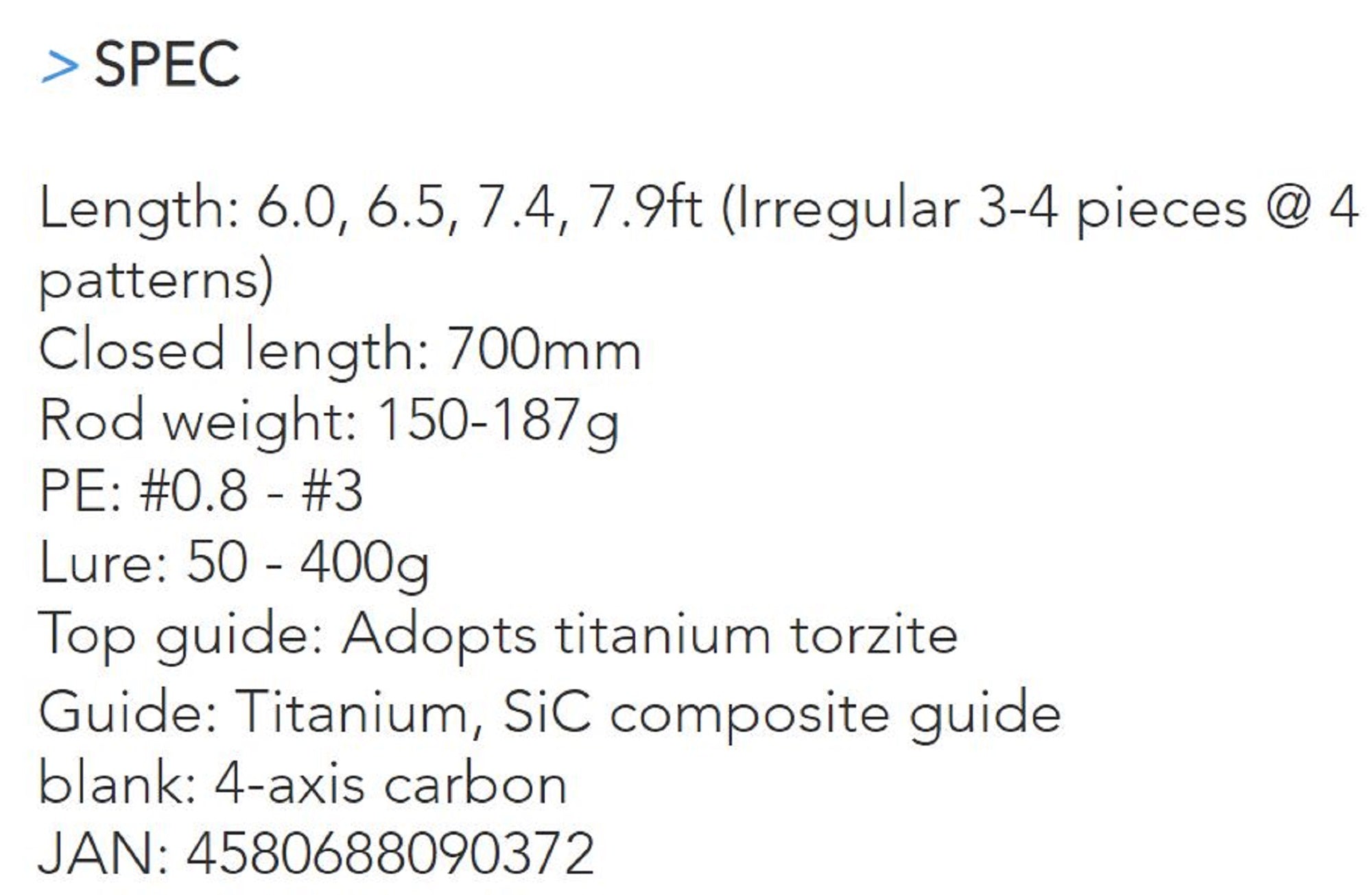 Transcendence Rod Baitcast Eta Quattro 60/65/74/79B (0372)